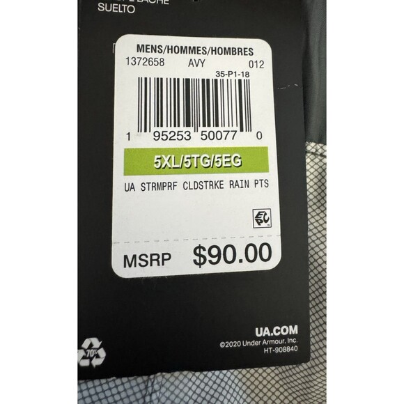 Under Armour  UA Stormproof Cloudstrike Rain Pants 1372658-012 Mens 5XL Gray New - Picture 5 of 7